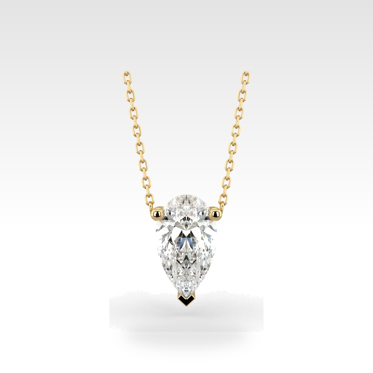 Regal Pear Pendant with natural or lab-grown diamonds