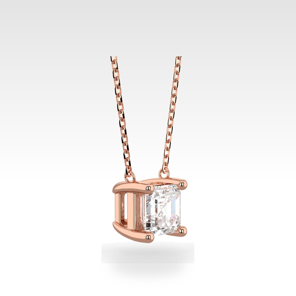 Regal Asscher Pendant with natural diamonds, view 2