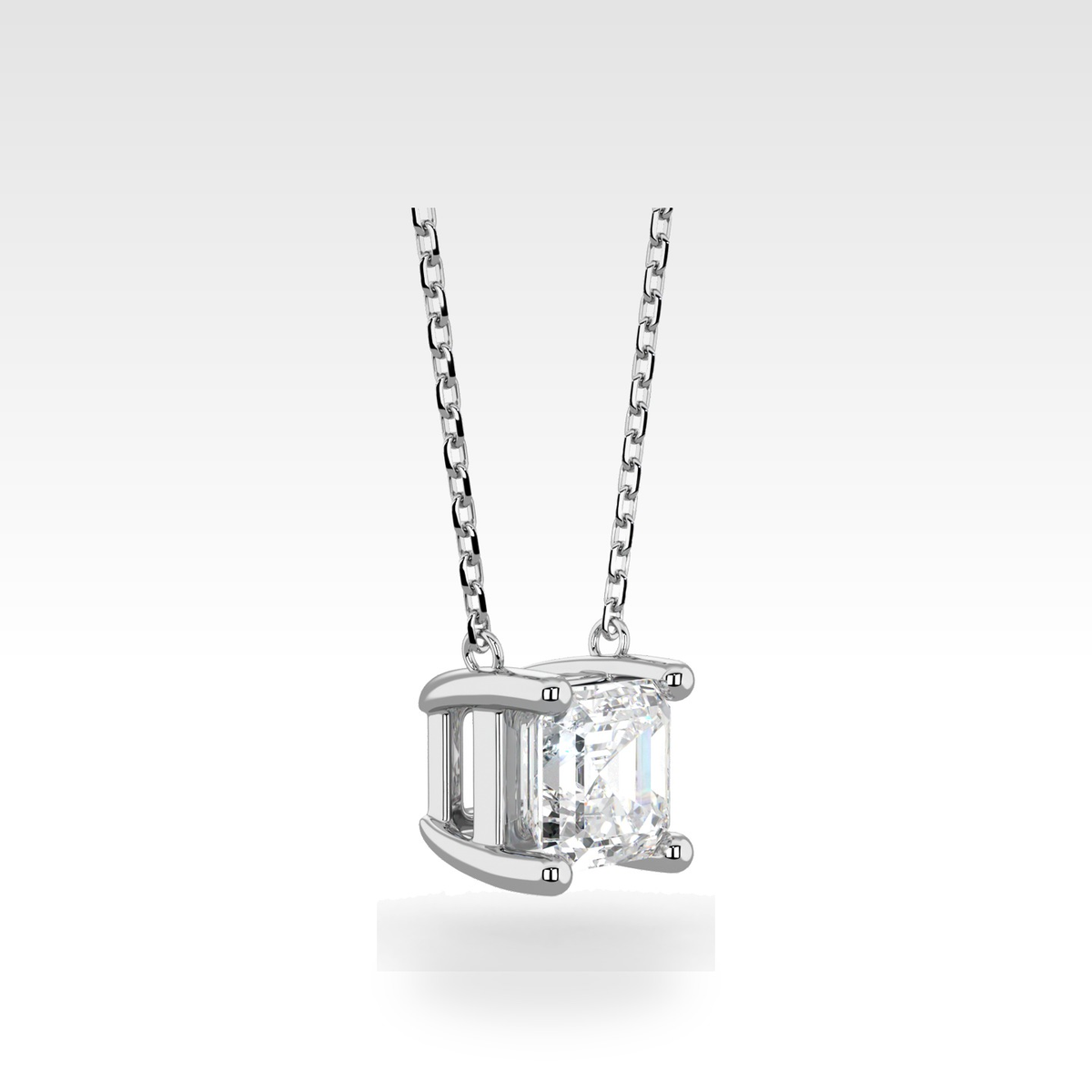 Regal Asscher Pendant with natural diamonds, view 4