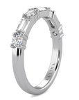 Baguette & Round Diamond Band