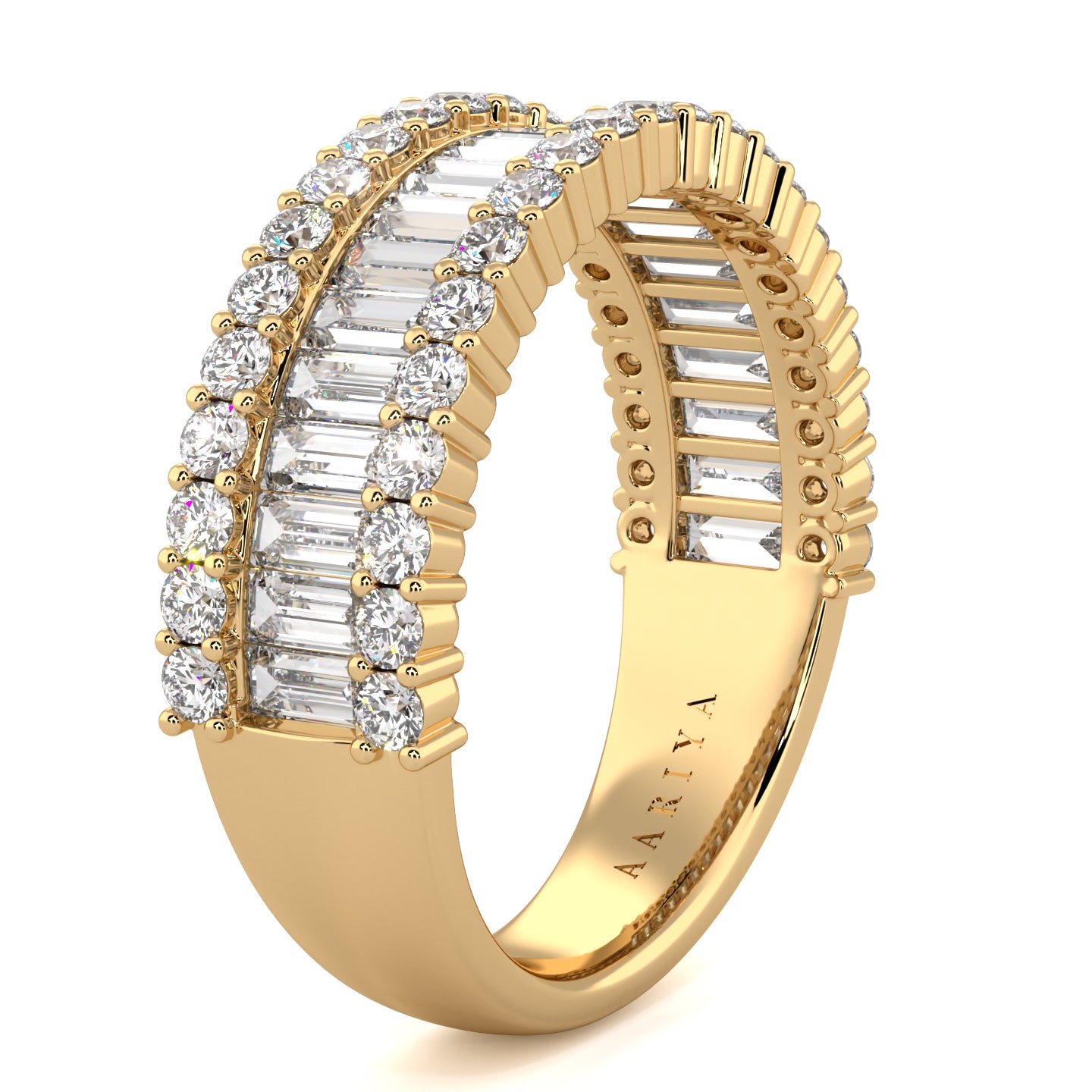 Baguette and Round Diamond Band