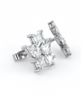 Floral | Double Baguette, Double Pear & Round Diamond Earrings