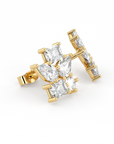 Floral | Double Baguette, Double Pear & Round Diamond Earrings