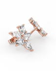 Floral | Scattered Baguette & Pear Diamond Earrings