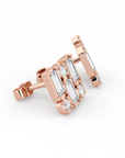 BAGUETTE | Baguette & Round Trinity Diamond Earrings