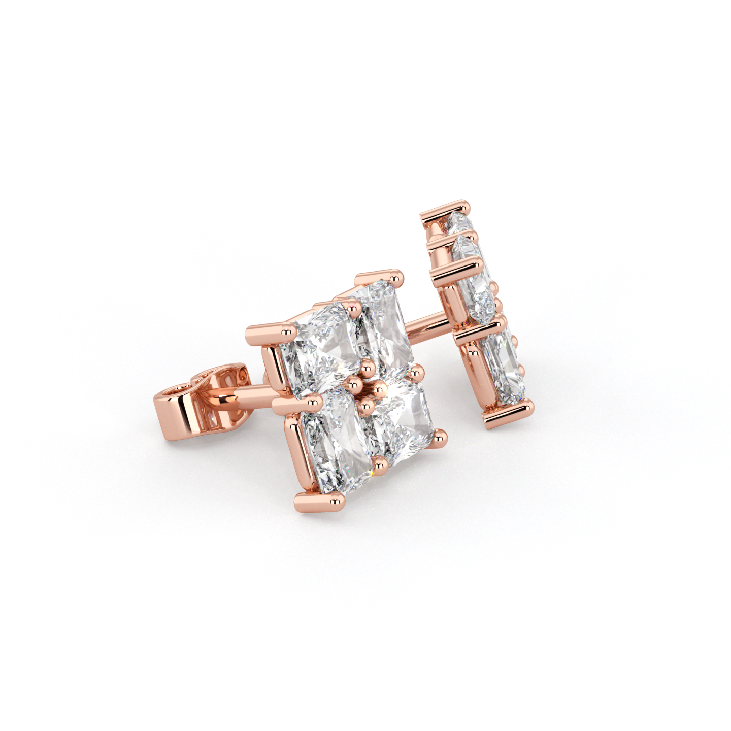 Floral | Radiant Diamond Earrings