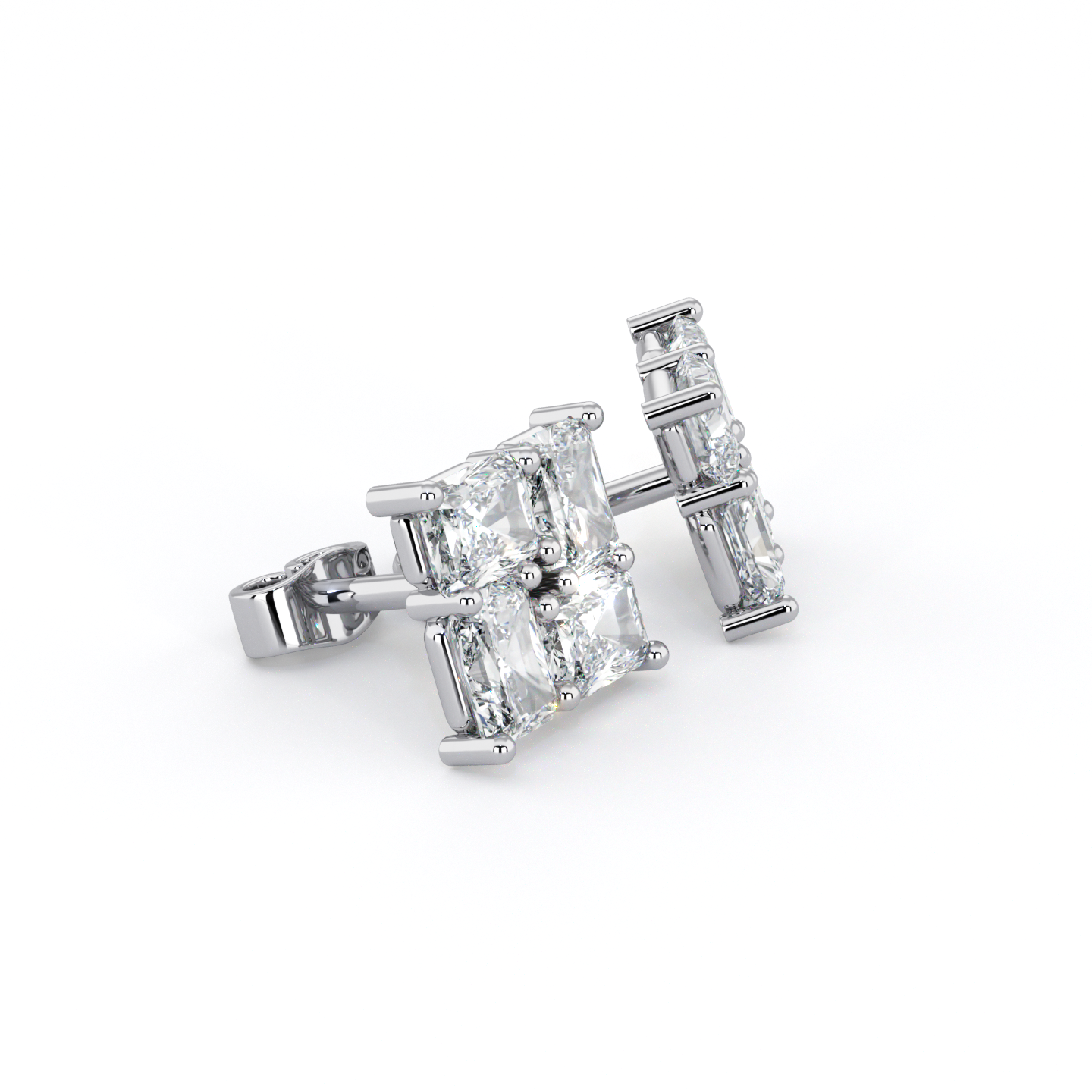 Floral | Radiant Diamond Earrings