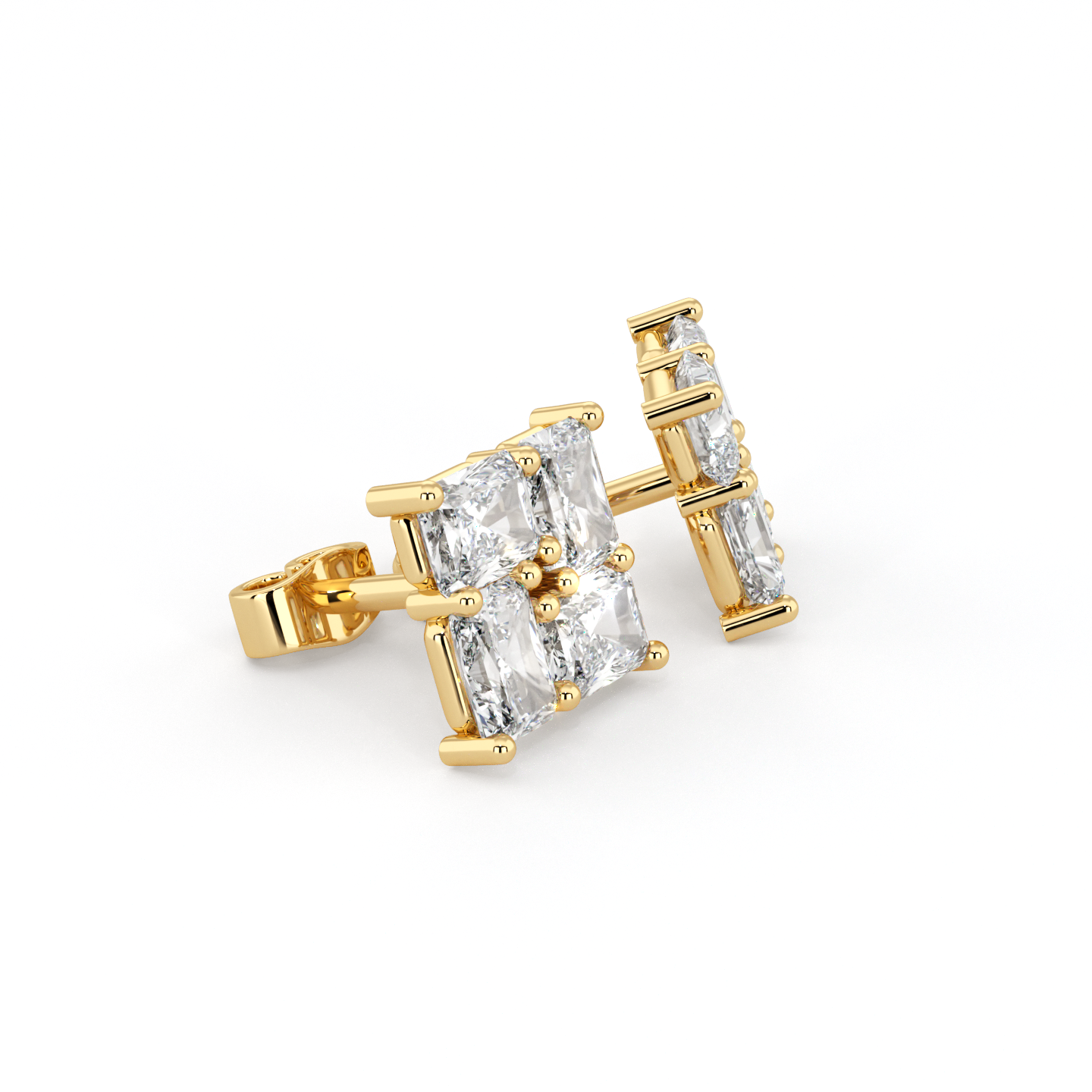 Floral | Radiant Diamond Earrings