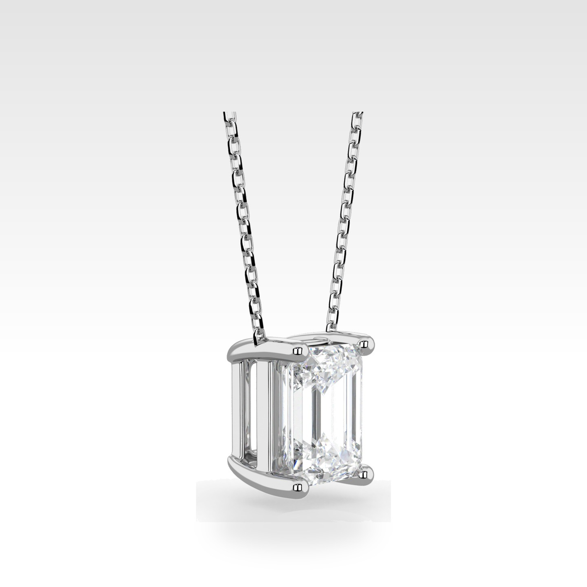Regal Emerald Pendant with natural or lab-grown diamonds, view 6