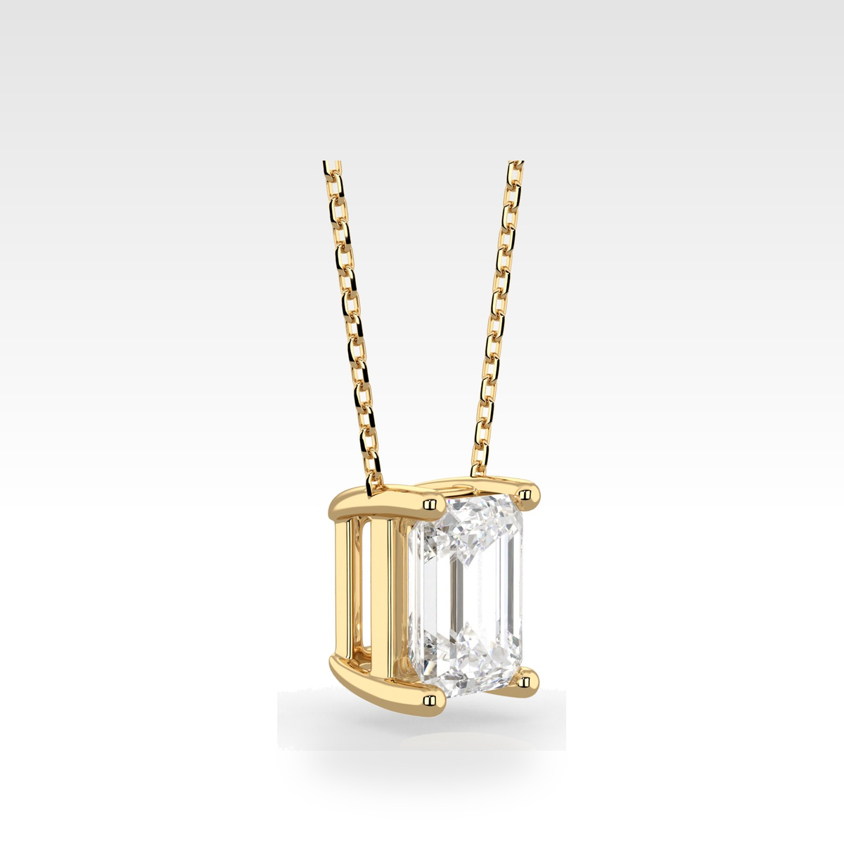 Regal Emerald Pendant with natural or lab-grown diamonds, view 2