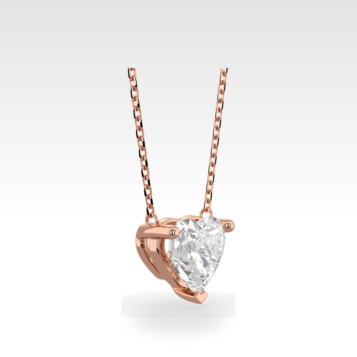 Regal Heart Pendant with natural or lab-grown diamonds, view 2