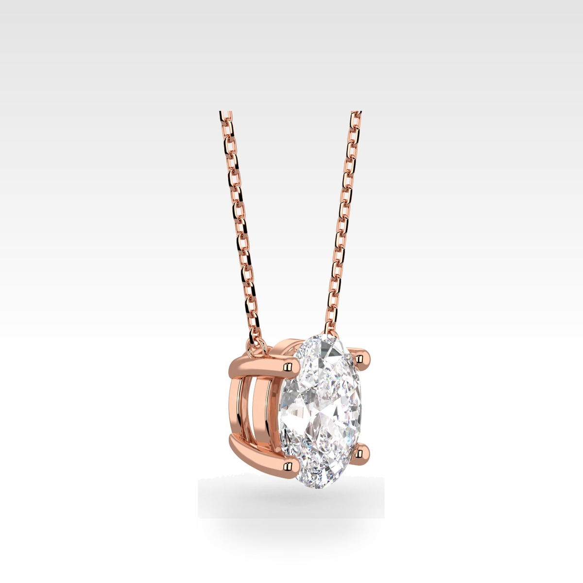 Regal Oval Pendant with natural or lab-grown diamonds, view 6