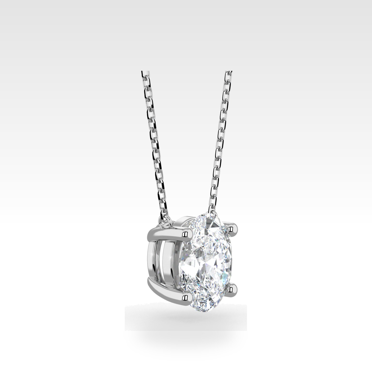 Regal Oval Pendant with natural or lab-grown diamonds, view 2