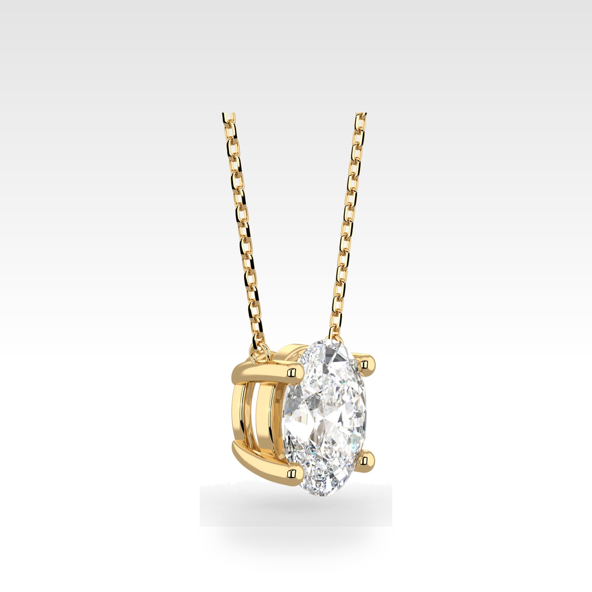 Regal Oval Pendant with natural or lab-grown diamonds, view 4