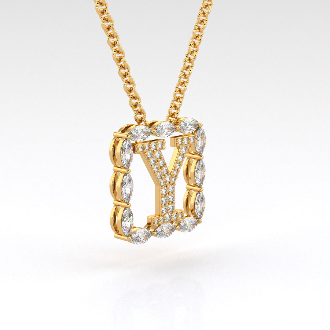 Y | Yellow Marquise Diamond Pendant