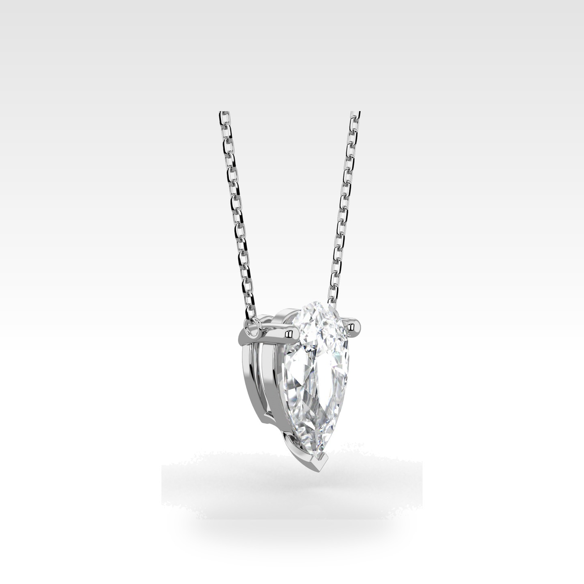 Regal Pear Pendant with natural or lab-grown diamonds, view 4