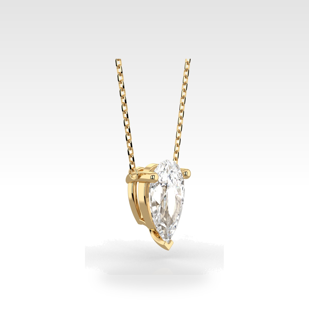 Regal Pear Pendant with natural or lab-grown diamonds, view 2