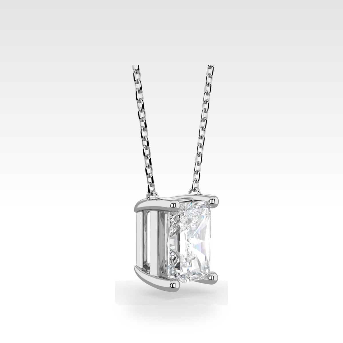 Regal Radiant Natural or Lab-Grown Diamond Pendant, view 4