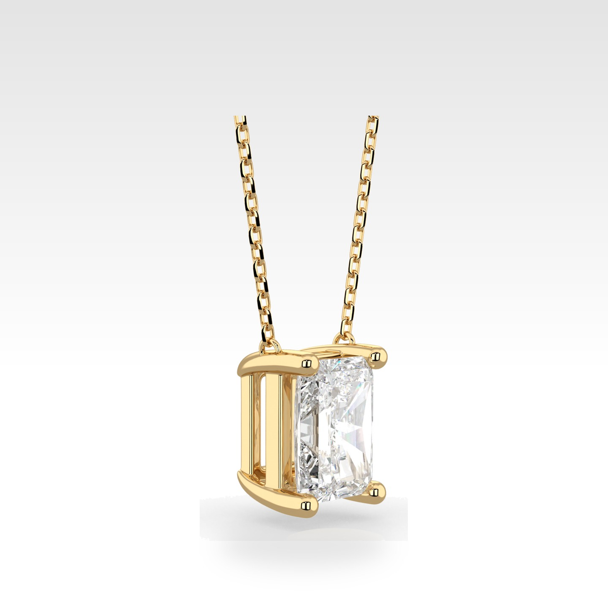 Regal Radiant Natural or Lab-Grown Diamond Pendant, view 2