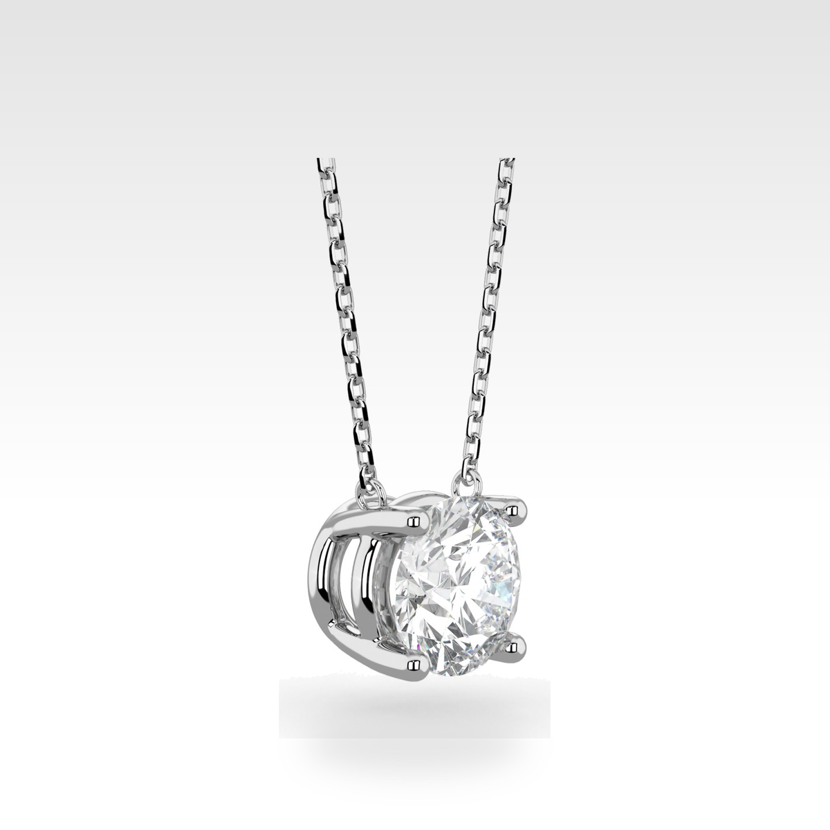 Regal Round Natural or Lab-Grown Diamond Pendant, view 2