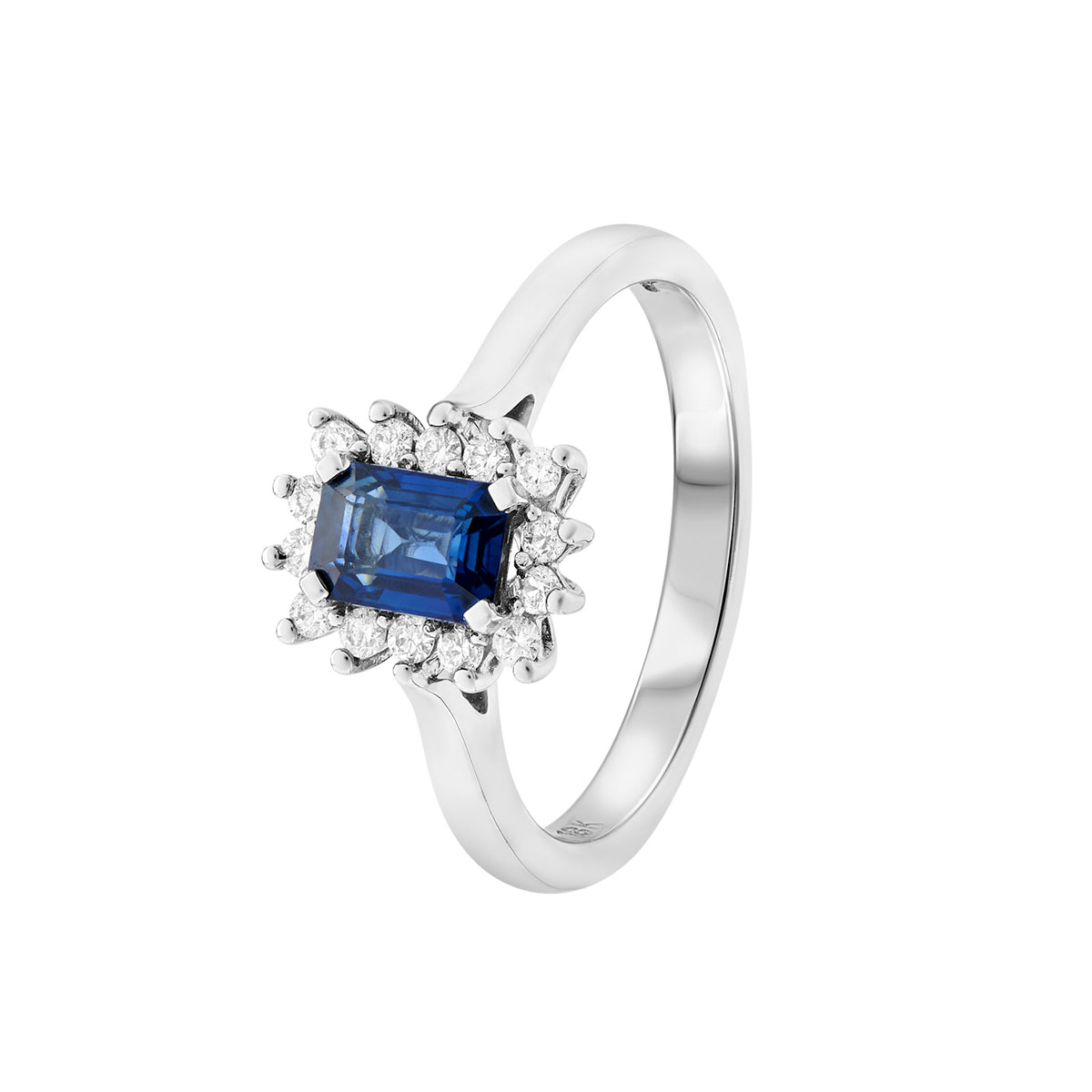 Platinum Halo Sapphire Engagement Ring