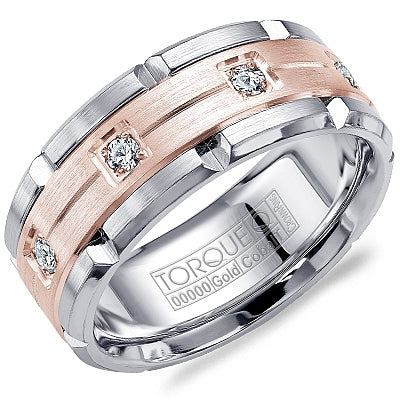 Cobalt &amp; Rose Gold Diamond Ring