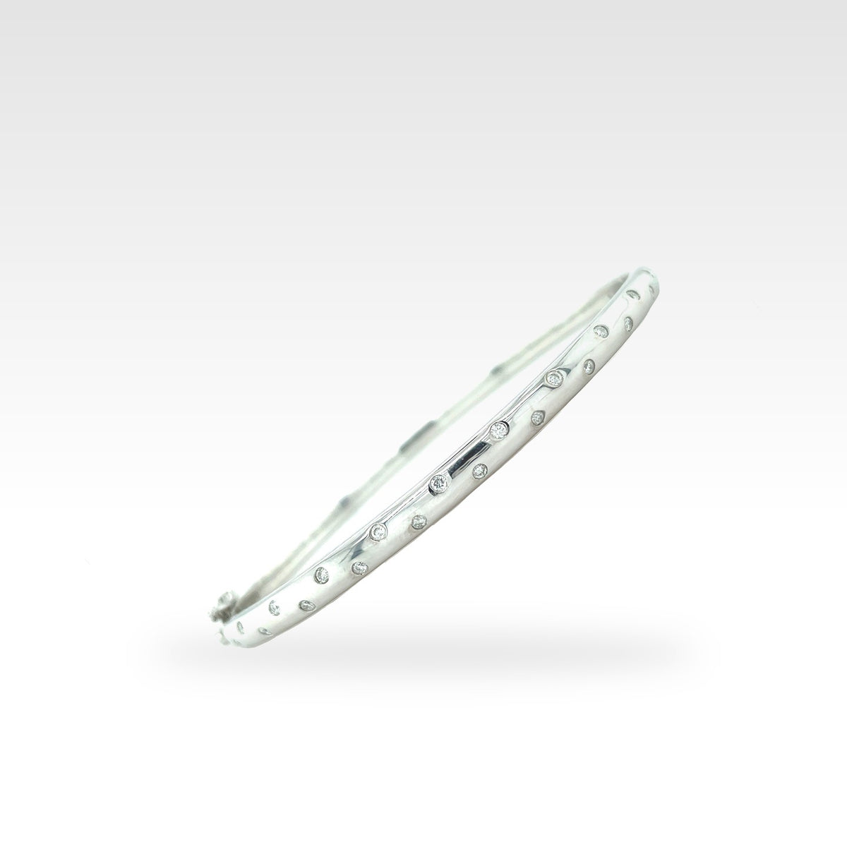 Diamond Rub-Over Bangle in 18ct white gold