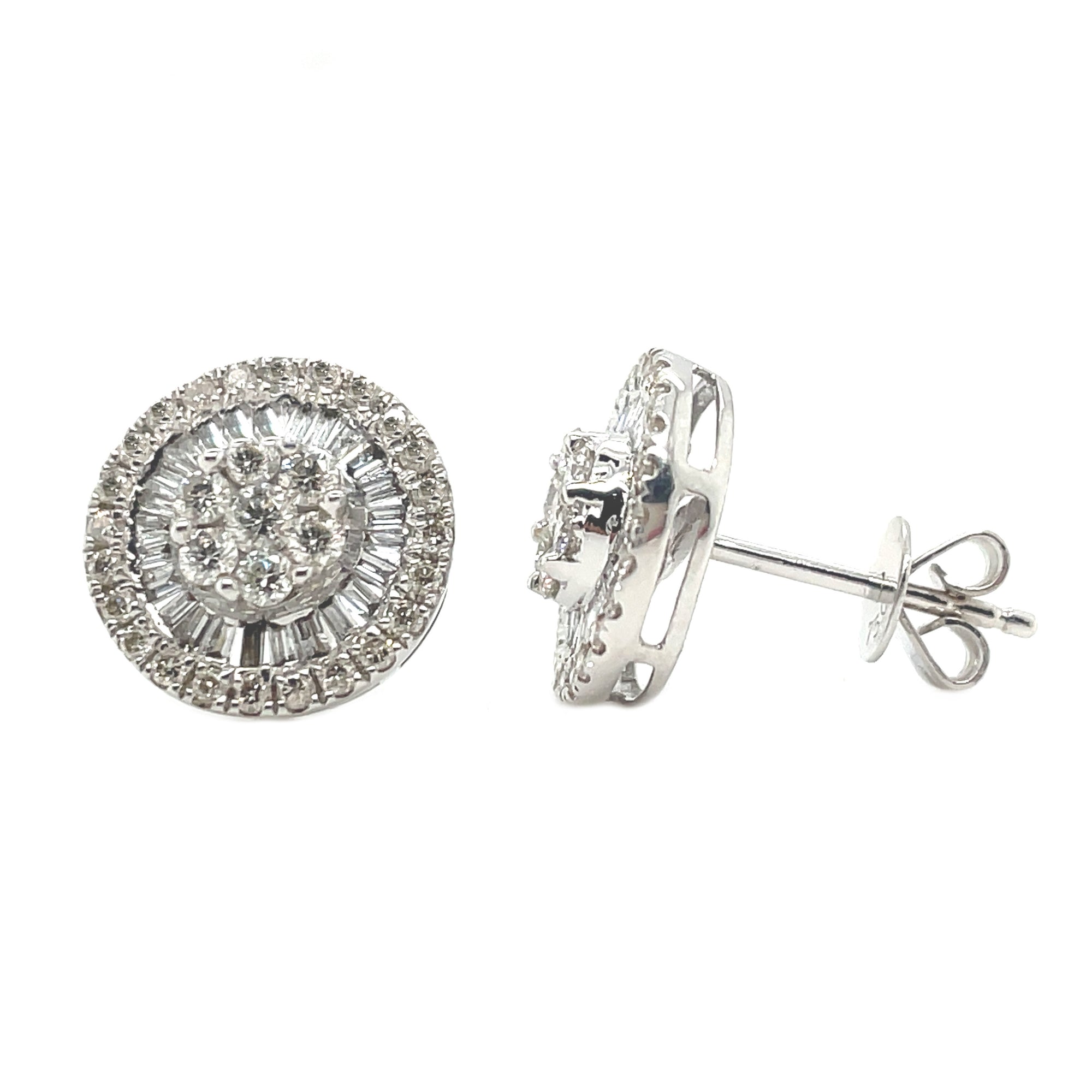 BAGUETTE | 18ct Diamond Halo Earrings