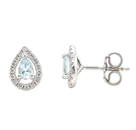 18ct White Gold Aquamarine Earrings