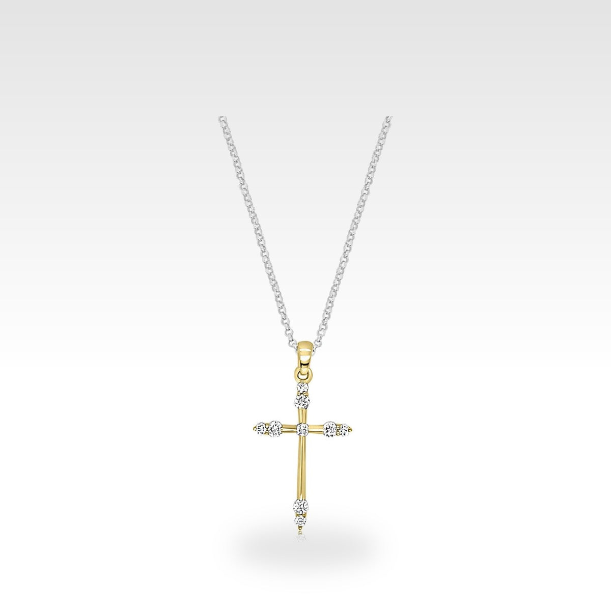 18ct Rose Gold Diamond Cross Pendant