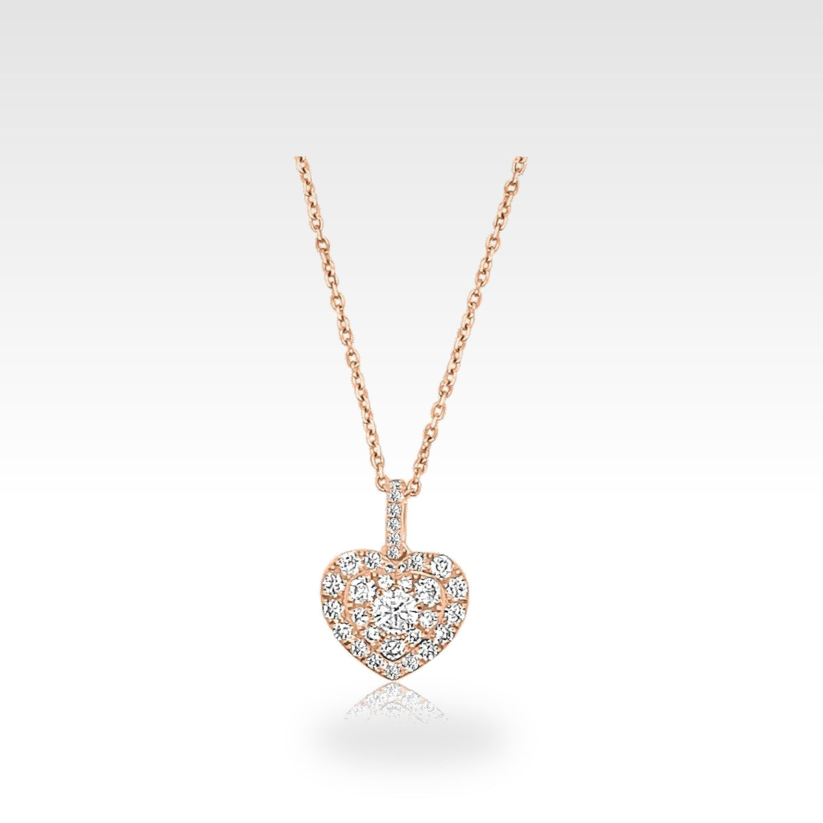Eternal 18ct Heart Pendant in 18ct rose gold with round diamonds
