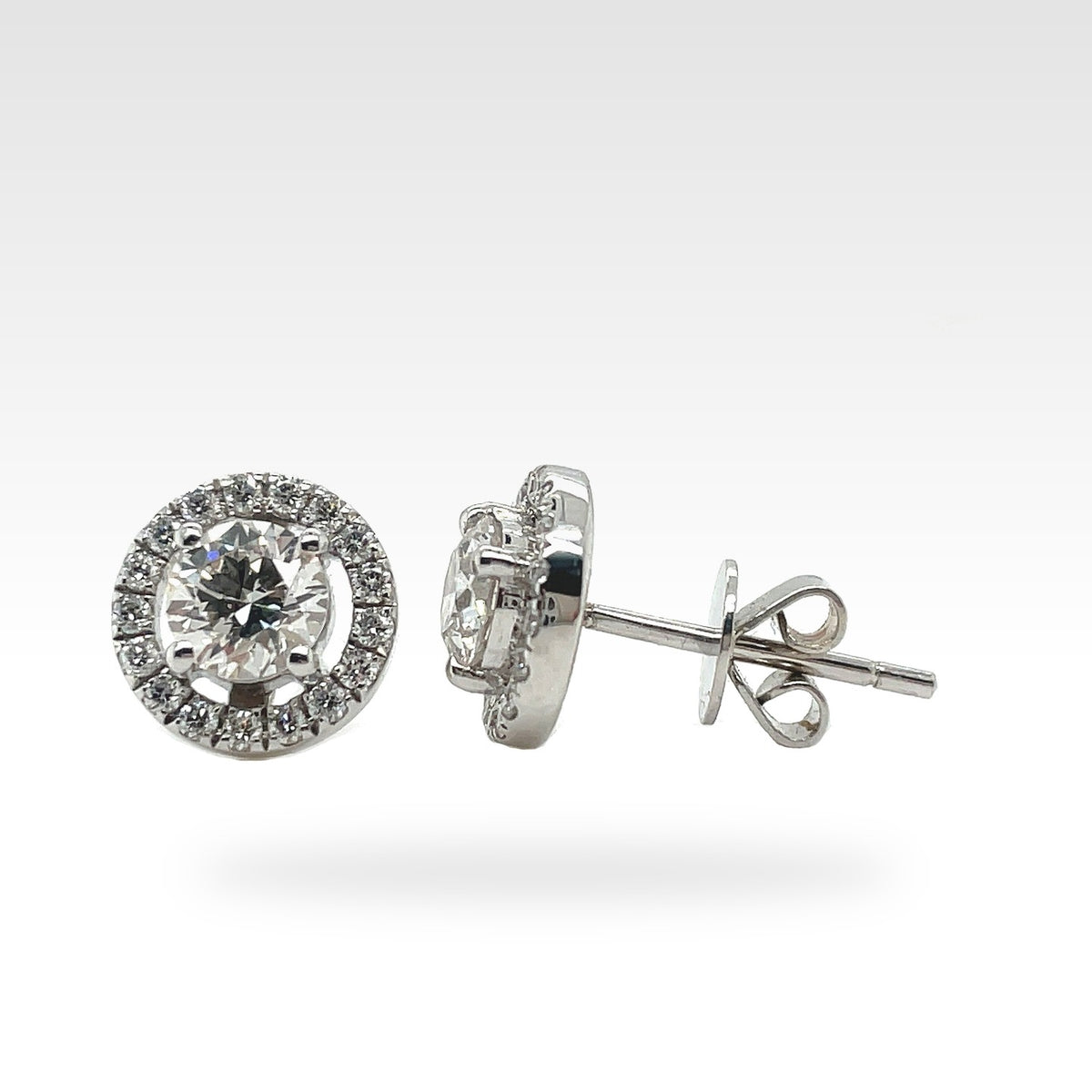Eternal 18ct Diamond Round Halo Stud Earrings in 18ct white gold