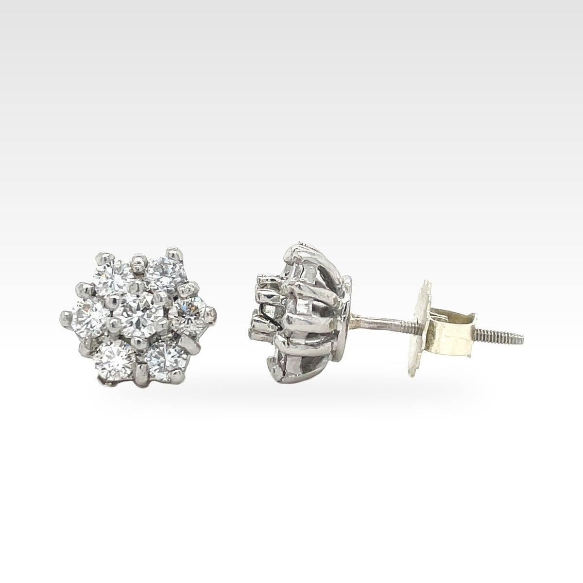 18ct Star Earrings in 18ct white gold