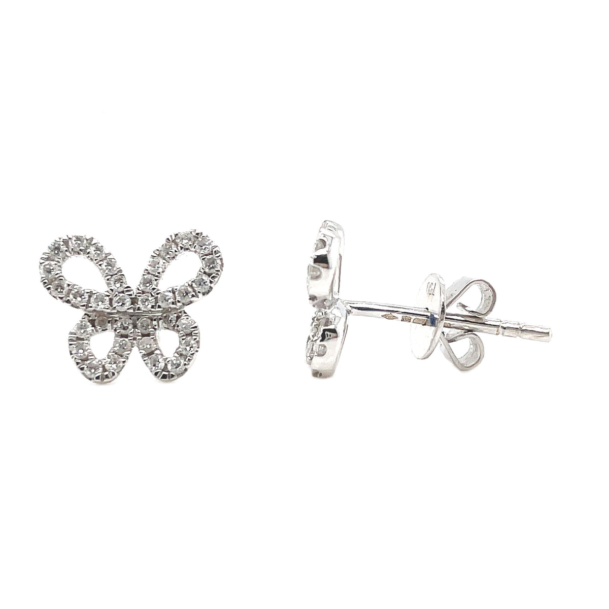 18ct Clustered Butterfly Earrings