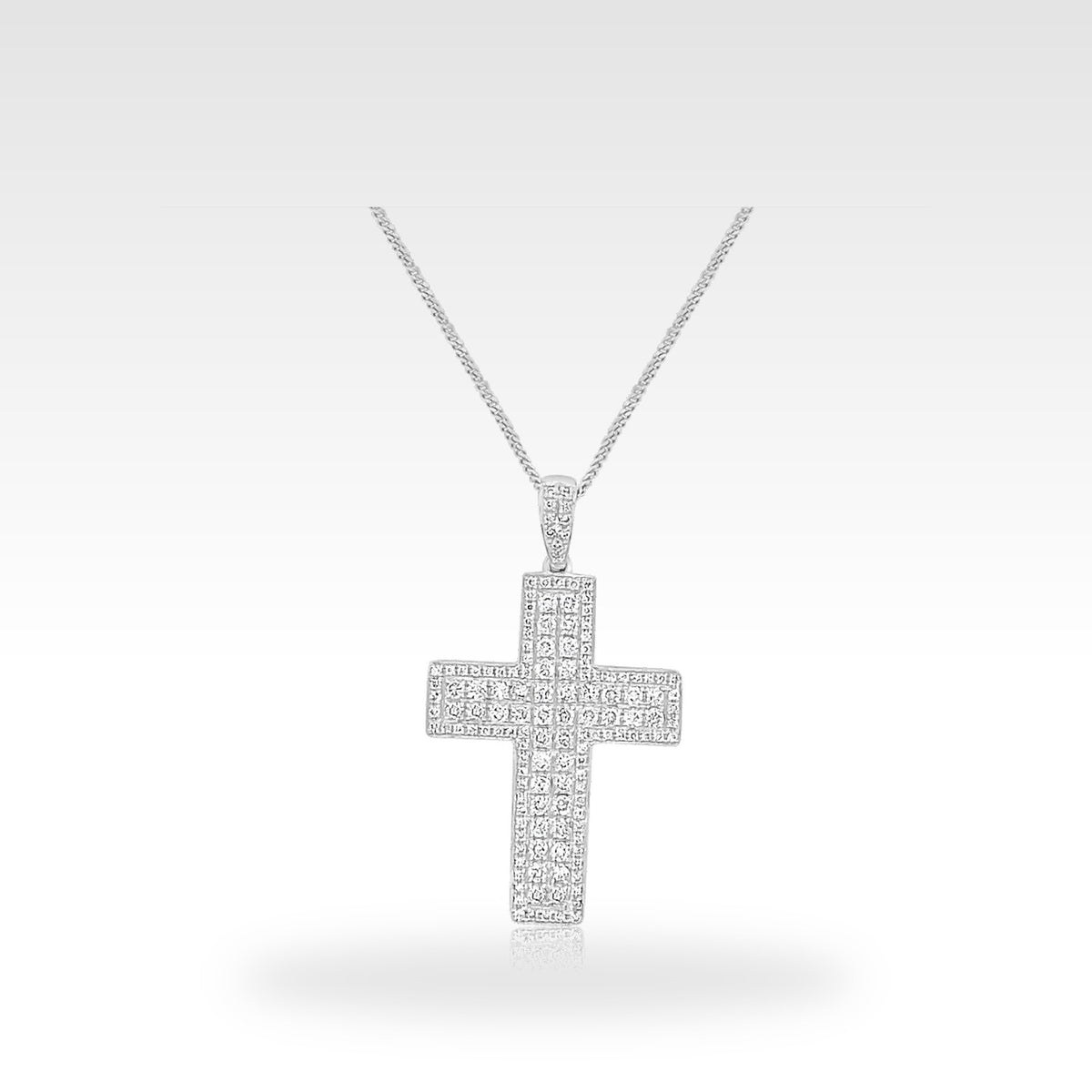 18ct Diamond Cross Pendant in 18ct white gold