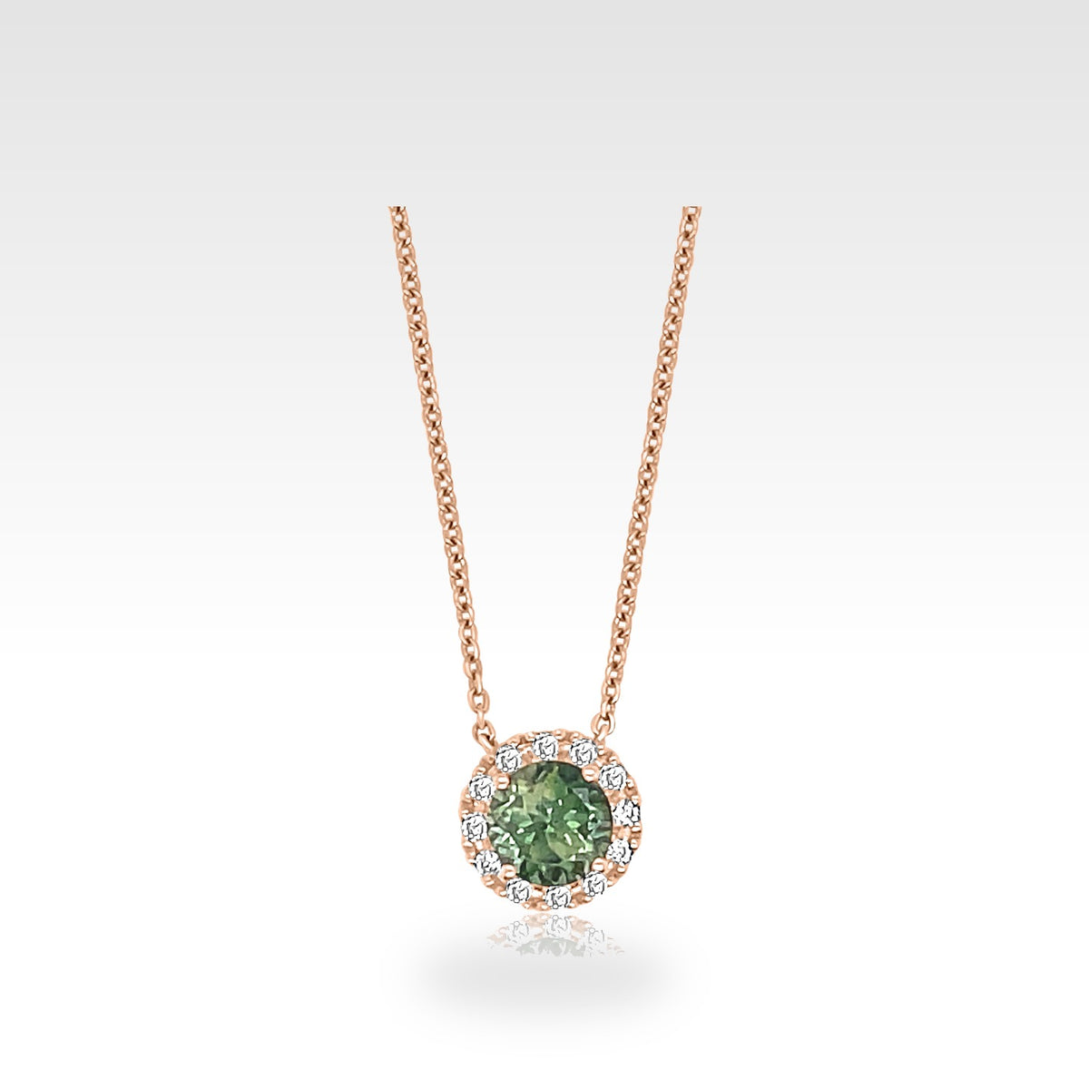 18ct Round Green Topaz Necklace