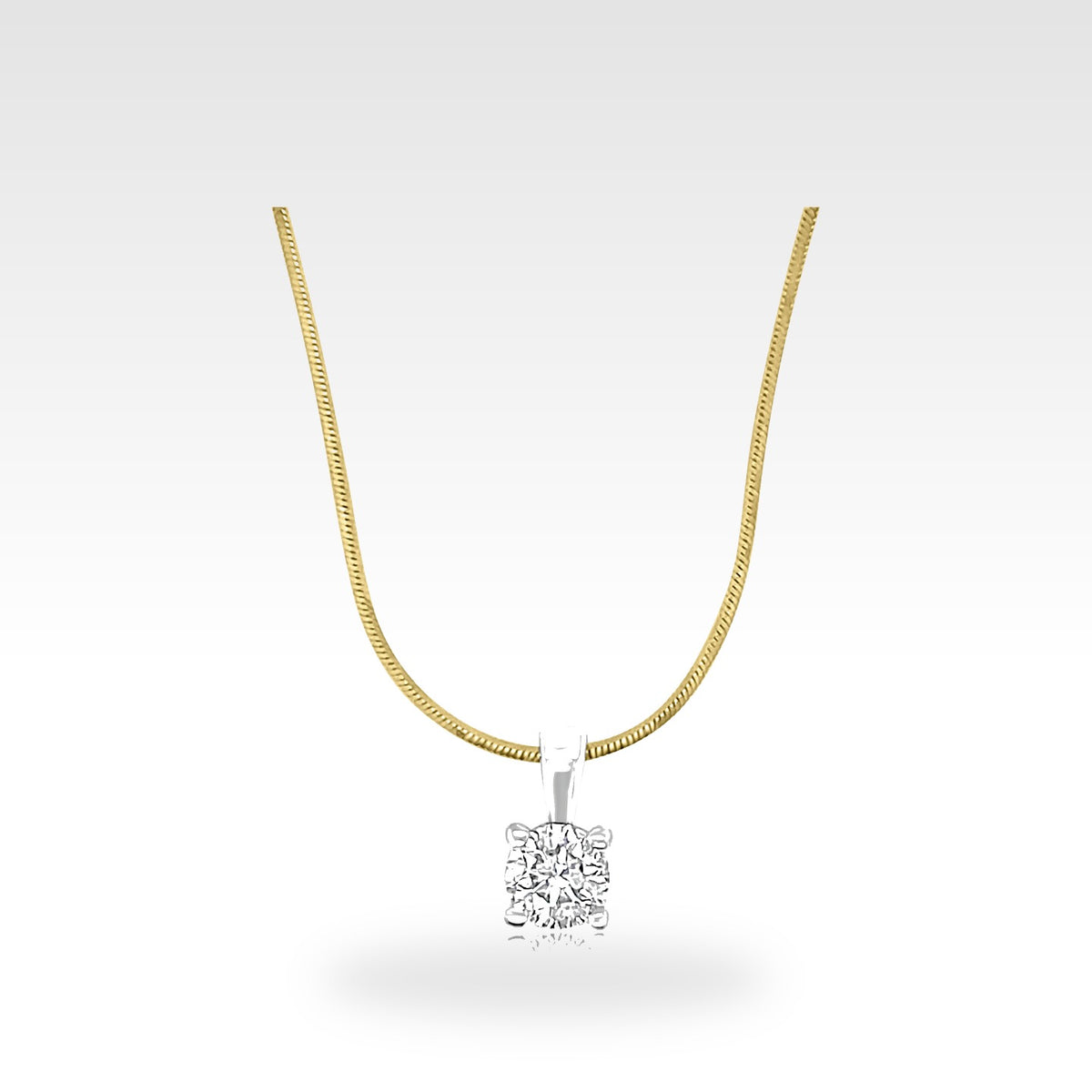 18ct Loose 4 Claw Necklace with diamonds