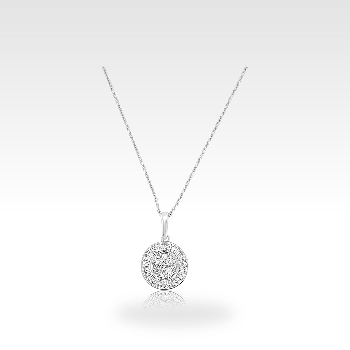 18ct Round Baguette Necklace with diamonds
