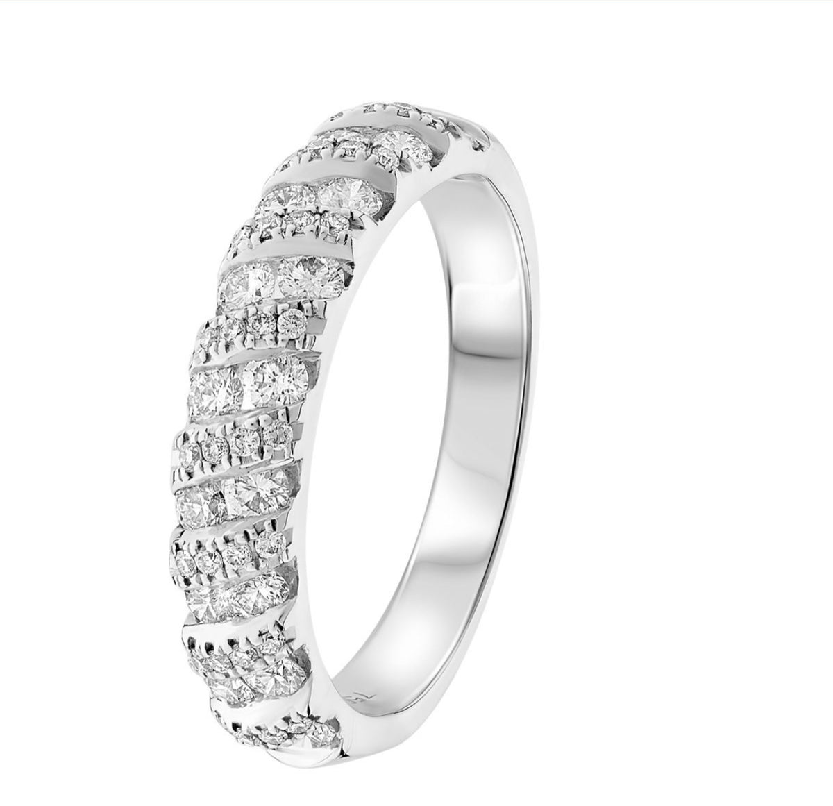 Platinum Band With Crossover Design