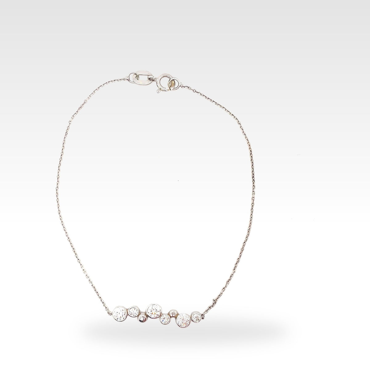 9ct Bubble Bracelet in 9ct white gold with round diamonds