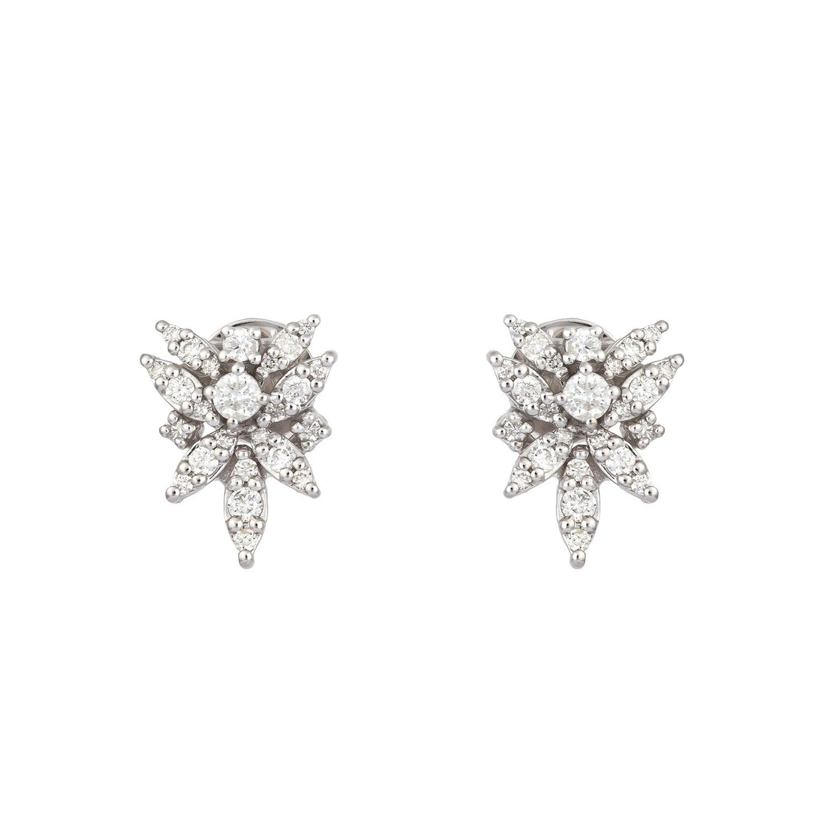 FLORAL | White Gold Diamond Earrings