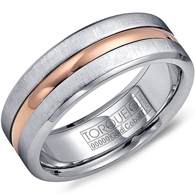 Cobalt &amp; Rose Gold Polished Centre Ring
