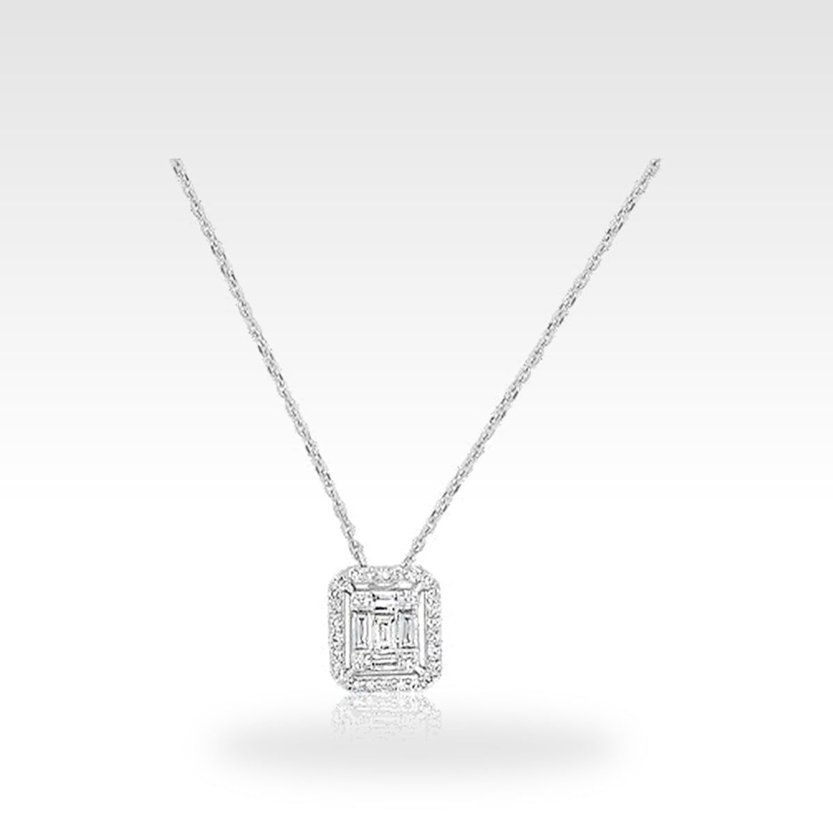 Baguette Diamond Cluster Pendant