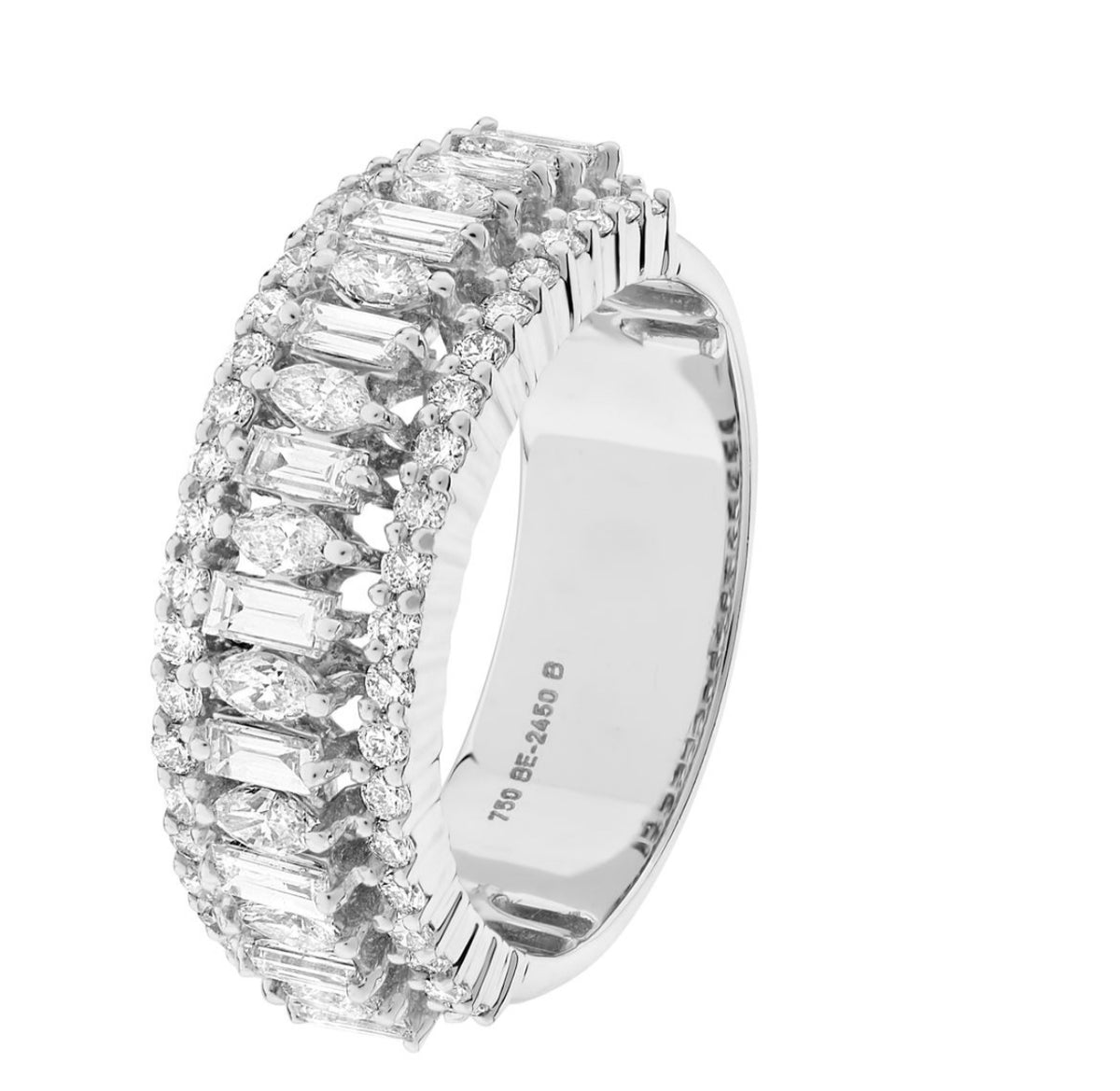 18ct Marquise, Round &amp; Baguette Band