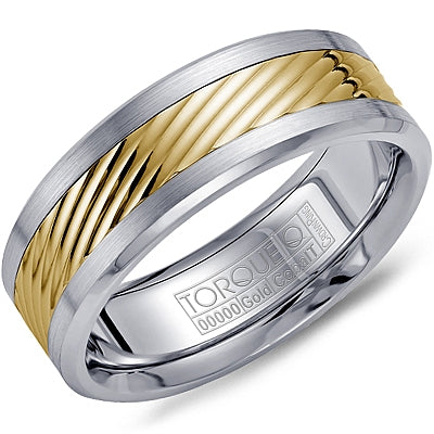 Cobalt &amp; Rose Gold Diagonal Texture Ring