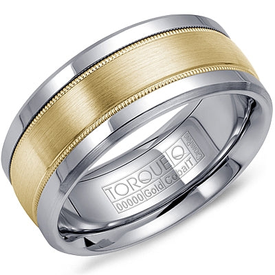 Cobalt &amp; Rose Gold Matted Milgrain Ring