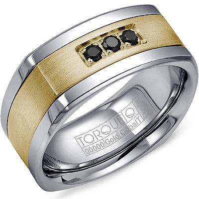 Cobalt &amp; Yellow Gold Black Diamond Ring