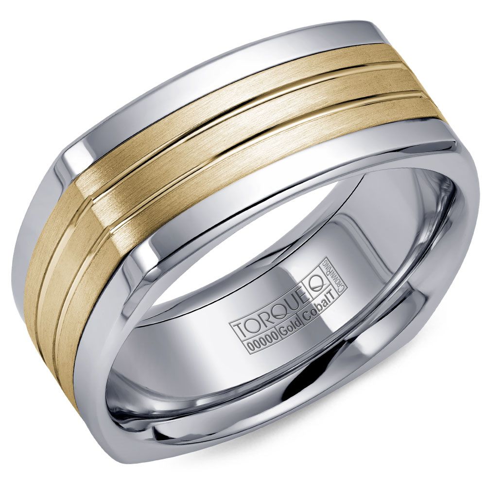 Cobalt &amp; Yellow Gold Double Line Ring
