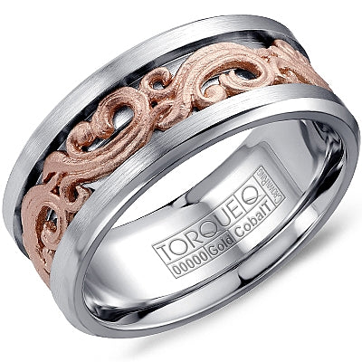 Cobalt &amp; Rose Gold Vintage Ring