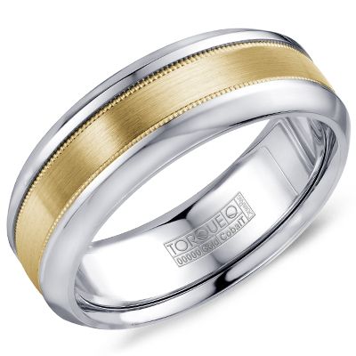 Cobalt &amp; Yellow Gold Matte Centre Ring